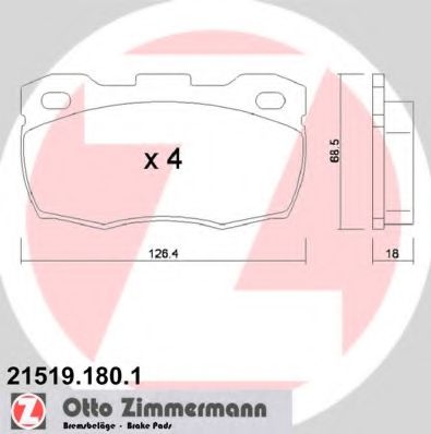 Тормозные колодки Otto Zimmermann 21519.180.1