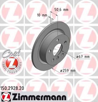 Тормозной диск Otto Zimmermann 150.2928.20