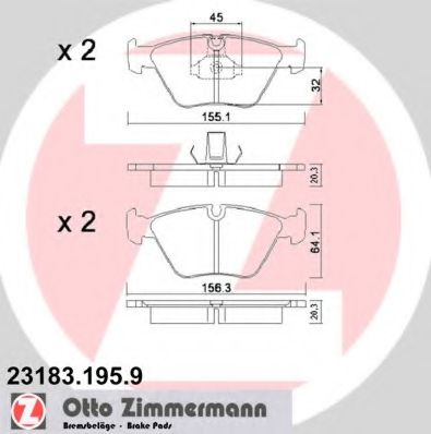 Тормозные колодки Otto Zimmermann 23183.195.9