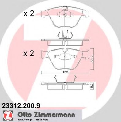 Тормозные колодки Otto Zimmermann 23312.200.9