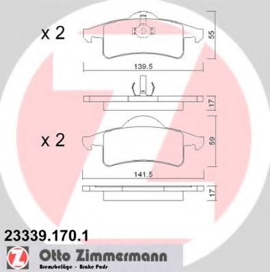 Тормозные колодки Otto Zimmermann 23339.170.1