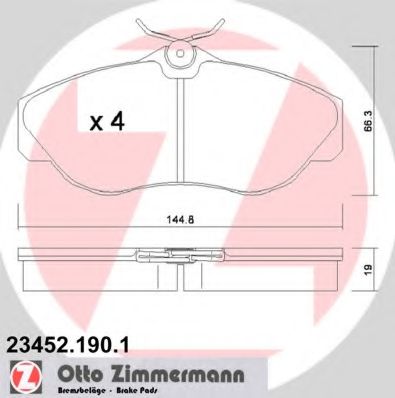Тормозные колодки Otto Zimmermann 23452.190.1