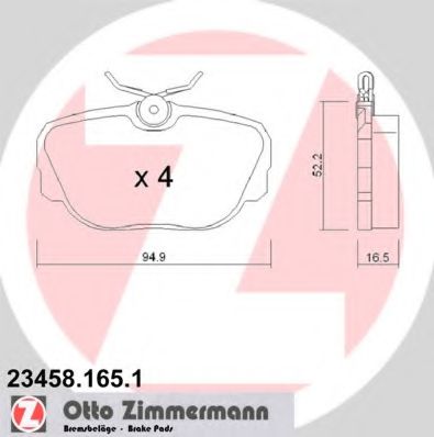 Тормозные колодки Otto Zimmermann 23458.165.1