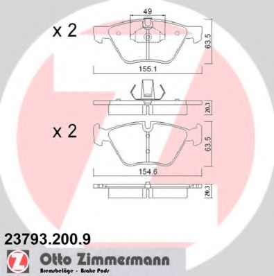 Тормозные колодки Otto Zimmermann 23793.200.9