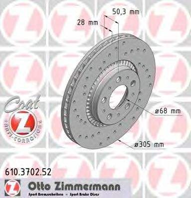 Тормозной диск Otto Zimmermann 610.3702.52