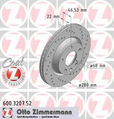 Тормозной диск Otto Zimmermann 600.3207.52