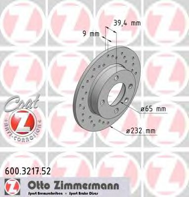 Тормозной диск Otto Zimmermann 600.3217.52