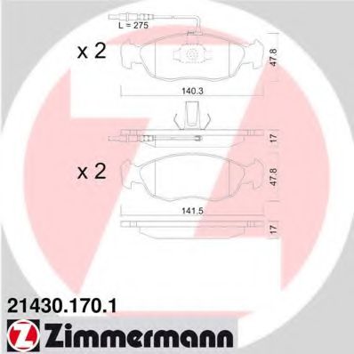 Тормозные колодки Otto Zimmermann 21430.170.1