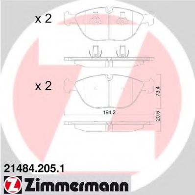 Тормозные колодки Otto Zimmermann 21484.205.1