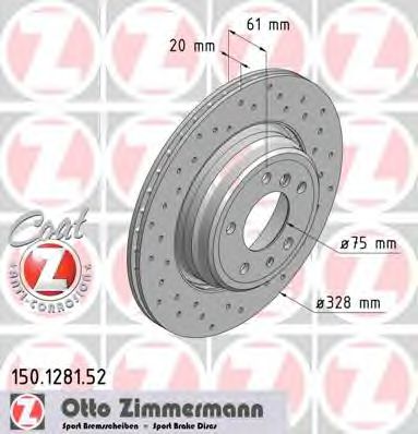 Тормозной диск Otto Zimmermann 150.1281.52