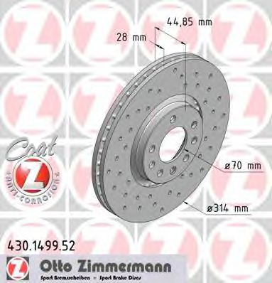 Тормозной диск Otto Zimmermann 430.1499.52