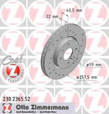Тормозной диск Otto Zimmermann 230.2365.52