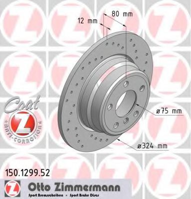 Тормозной диск Otto Zimmermann 150.1299.52