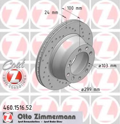 Тормозной диск Otto Zimmermann 460.1516.52