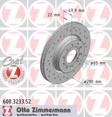 Тормозной диск Otto Zimmermann 600.3233.52
