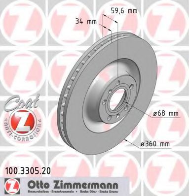 Тормозной диск Otto Zimmermann 100.3305.20