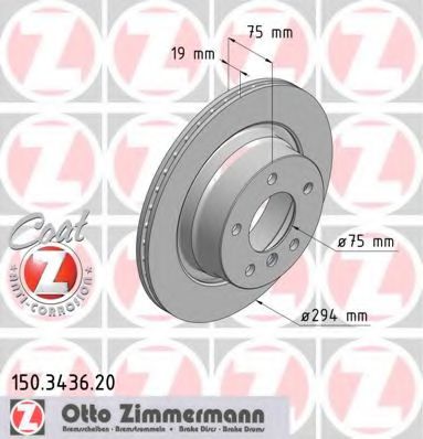 Тормозной диск Otto Zimmermann 150.3436.20