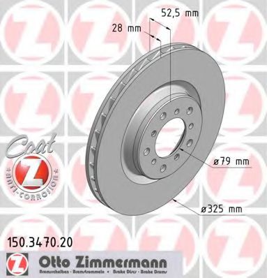 Тормозной диск Otto Zimmermann 150.3470.20