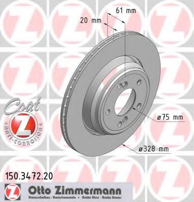 Тормозной диск Otto Zimmermann 150.3472.20