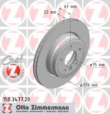 Тормозной диск Otto Zimmermann 150.3477.20