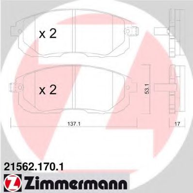 Тормозные колодки Otto Zimmermann 21562.170.1
