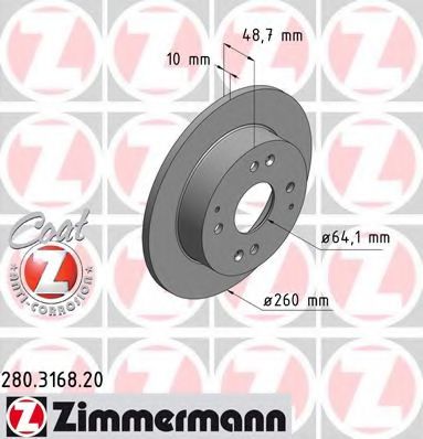 Тормозной диск Otto Zimmermann 280.3168.20