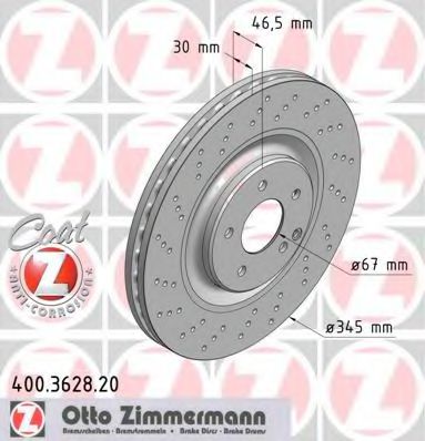Тормозной диск Otto Zimmermann 400.3628.20