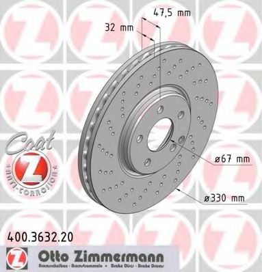 Тормозной диск Otto Zimmermann 400.3632.20