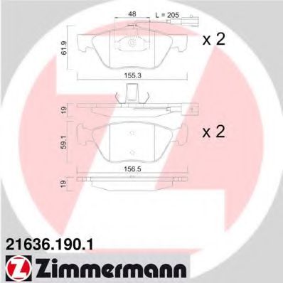 Тормозные колодки Otto Zimmermann 21636.190.1