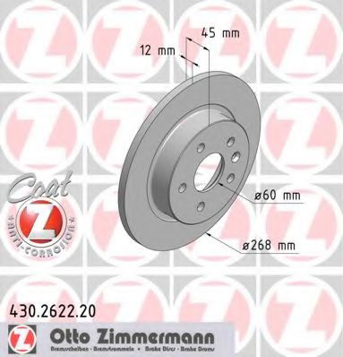 Тормозной диск Otto Zimmermann 430.2622.20