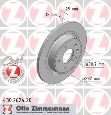 Тормозной диск Otto Zimmermann 430.2624.20