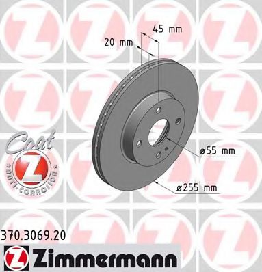 Тормозной диск Otto Zimmermann 370.3069.20