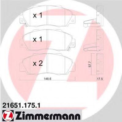 Тормозные колодки Otto Zimmermann 21651.175.1