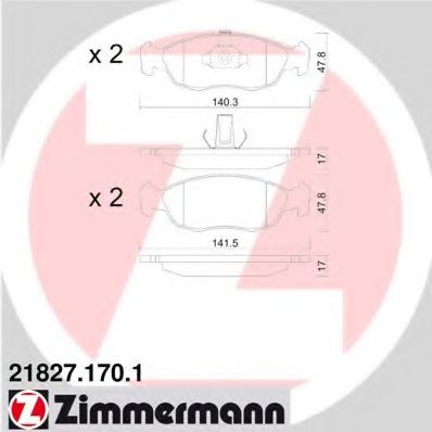 Тормозные колодки Otto Zimmermann 21827.170.1