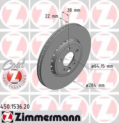 Тормозной диск Otto Zimmermann 450.1536.20