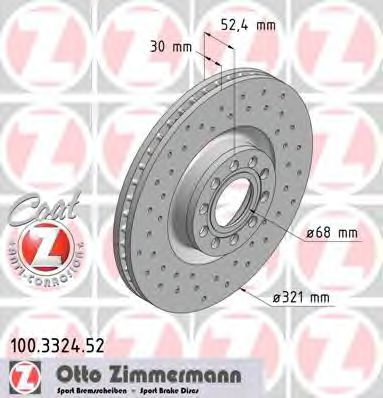 Тормозной диск Otto Zimmermann 100.3324.52