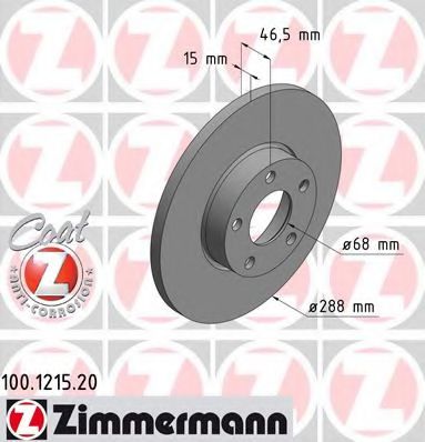 Тормозной диск Otto Zimmermann 100.1215.20