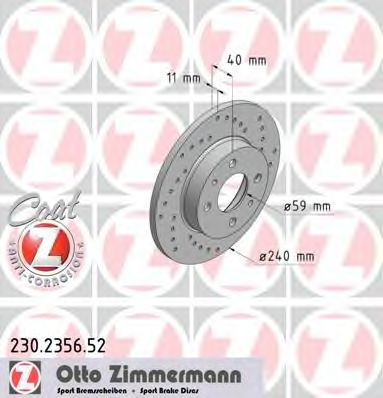 Тормозной диск Otto Zimmermann 230.2356.52