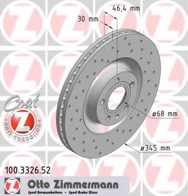 Тормозной диск Otto Zimmermann 100.3326.52