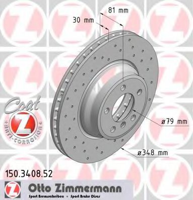 Тормозной диск Otto Zimmermann 150.3408.52