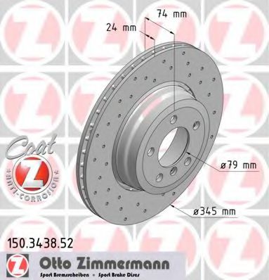 Тормозной диск Otto Zimmermann 150.3438.52