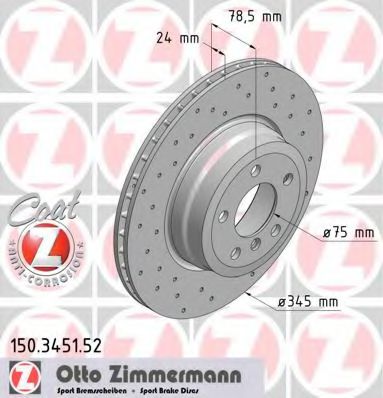 Тормозной диск Otto Zimmermann 150.3451.52