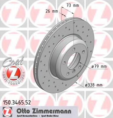 Тормозной диск Otto Zimmermann 150.3465.52