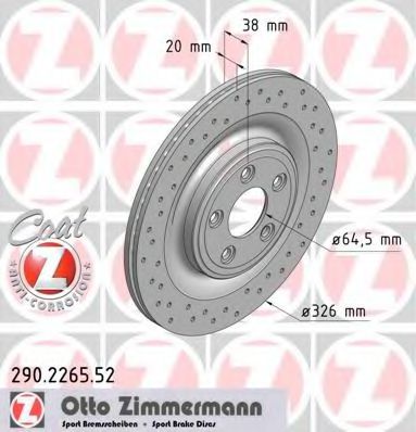 Тормозной диск Otto Zimmermann 290.2265.52