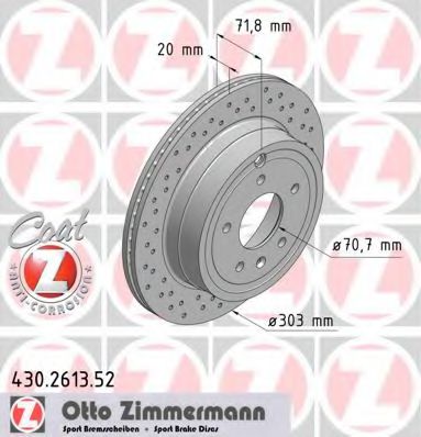 Тормозной диск Otto Zimmermann 430.2613.52