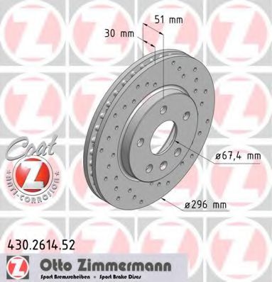 Тормозной диск Otto Zimmermann 430.2614.52