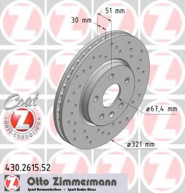 Тормозной диск Otto Zimmermann 430.2615.52
