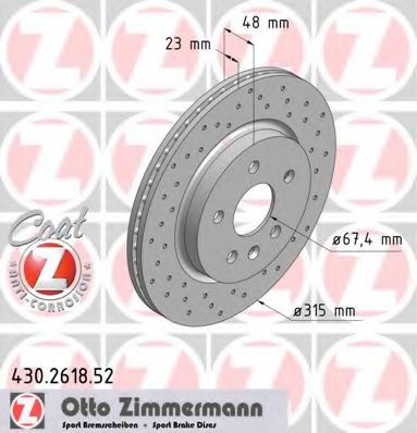 Тормозной диск Otto Zimmermann 430.2618.52