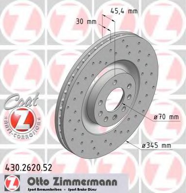 Тормозной диск Otto Zimmermann 430.2620.52