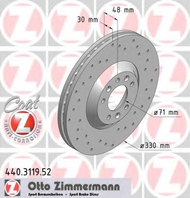 Тормозной диск Otto Zimmermann 440.3119.52